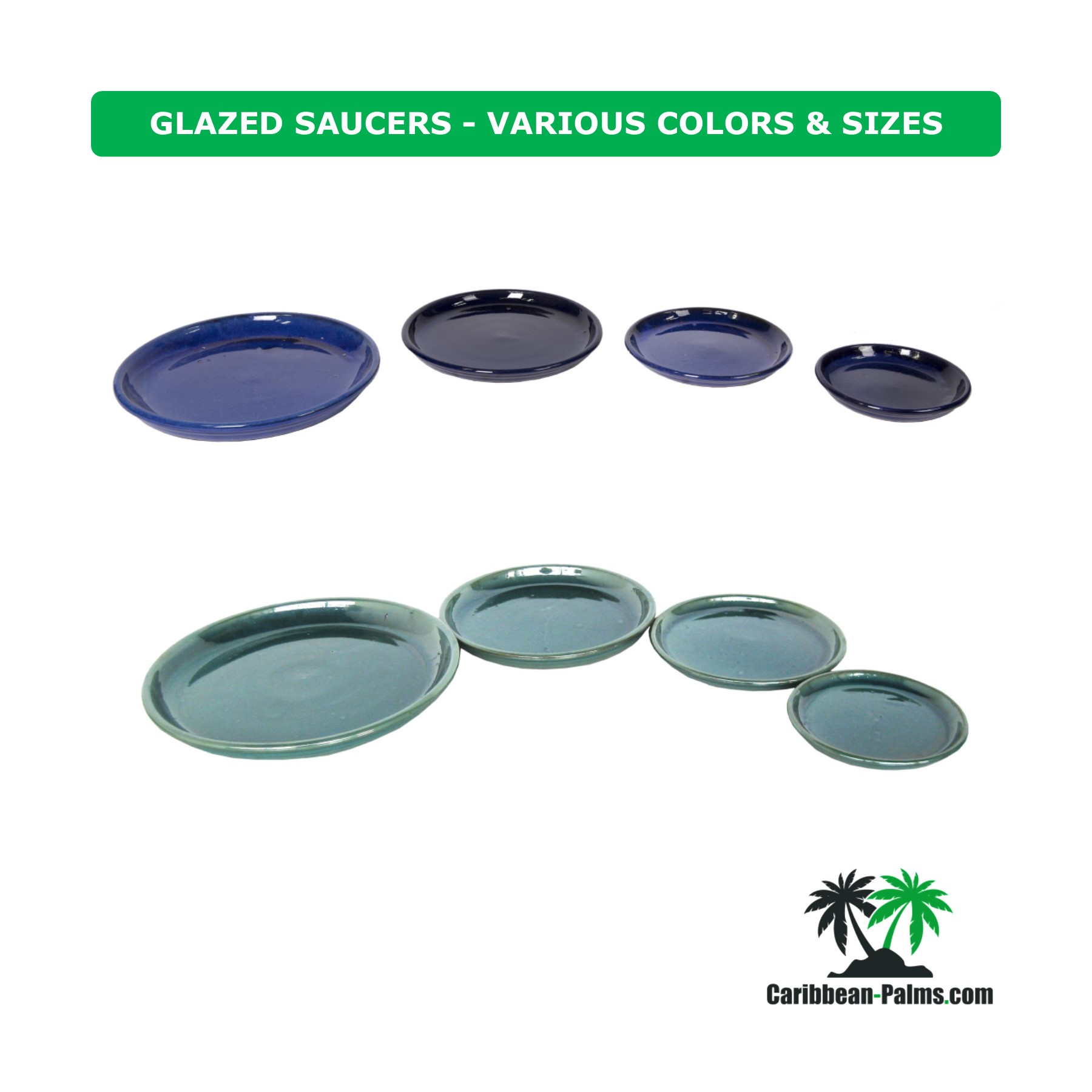 GLAZED SAUCERS VARIOUS COLORS SIZES