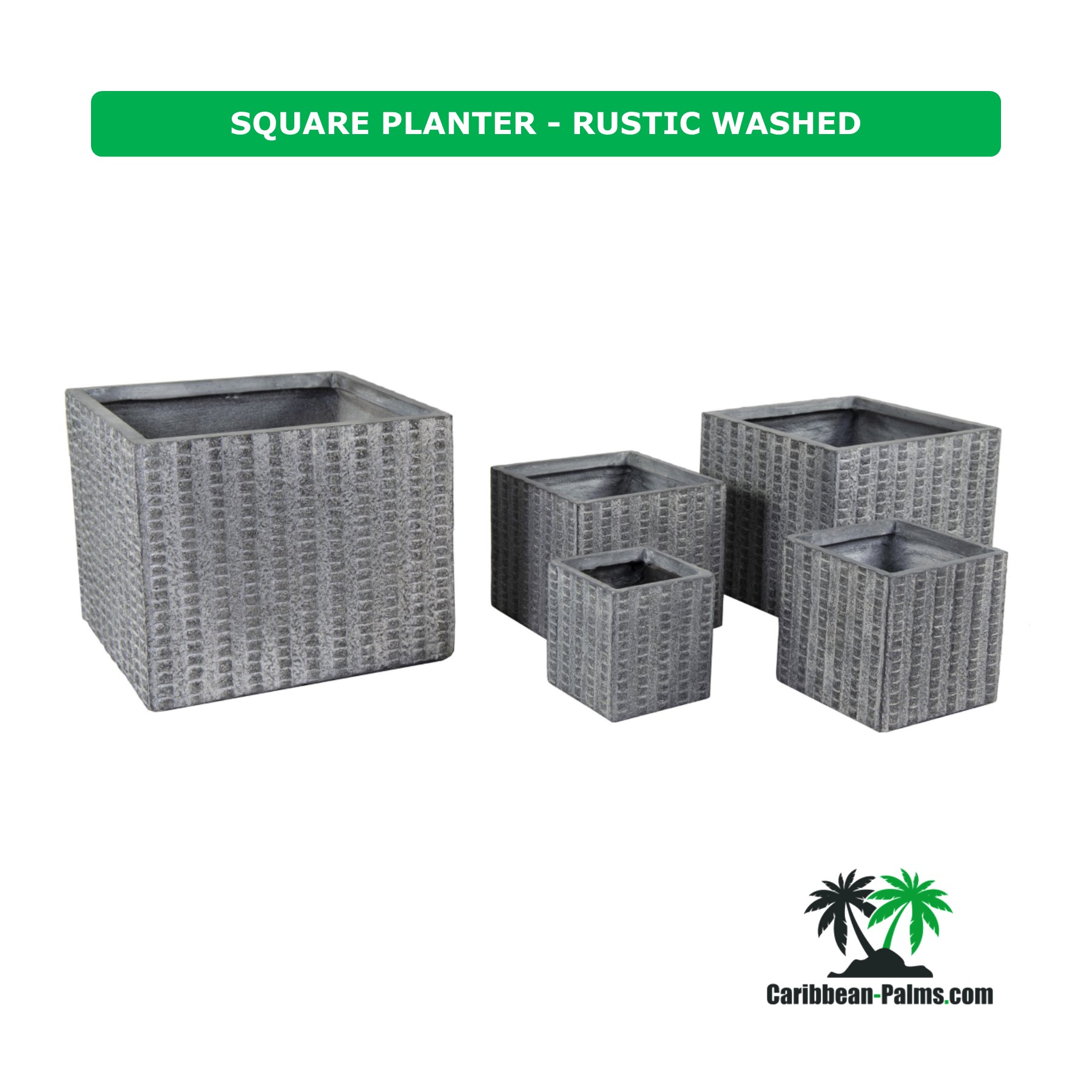 SQUARE PLANTER RUSTIC WASHED