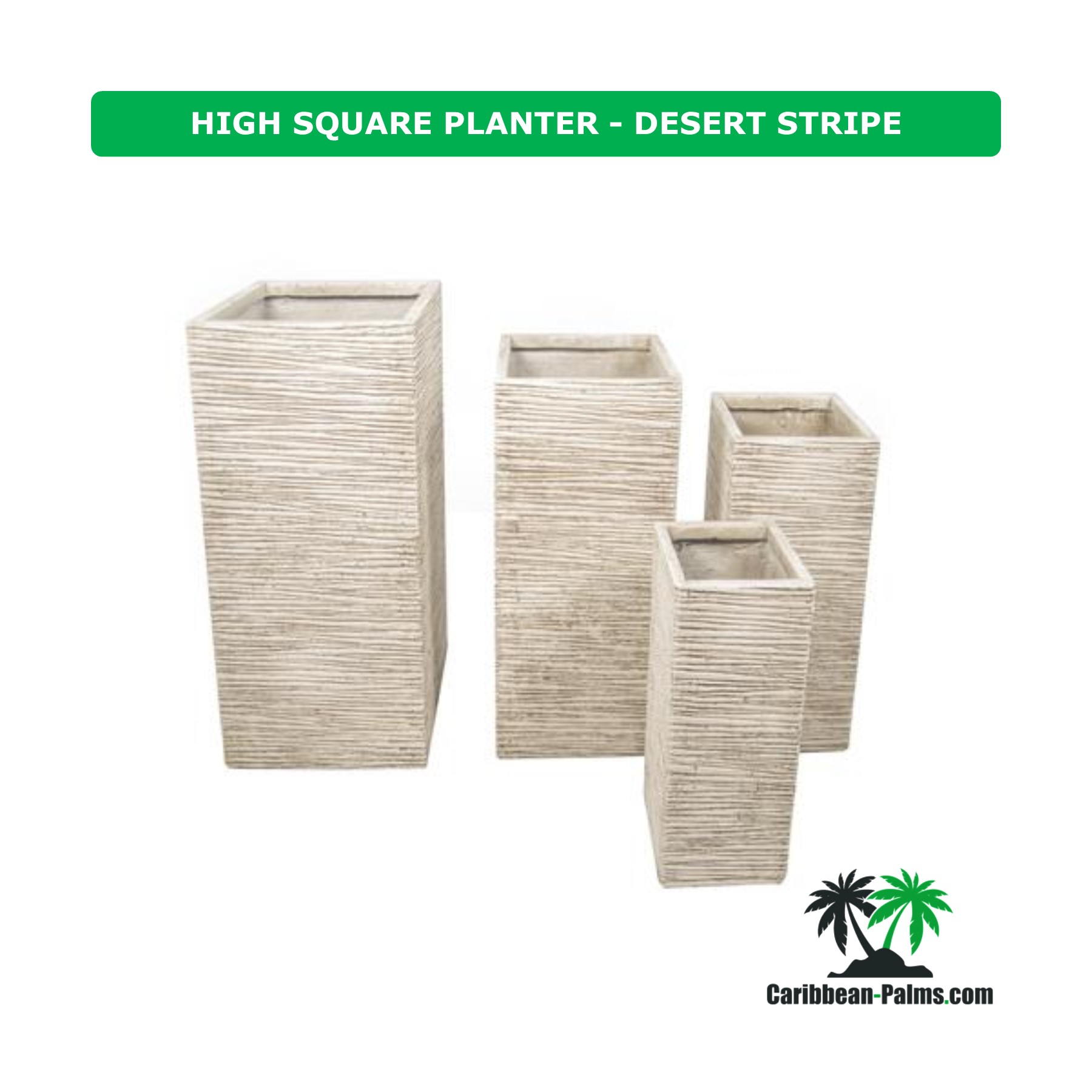 HIGH SQUARE PLANTER DESERT STRIPE