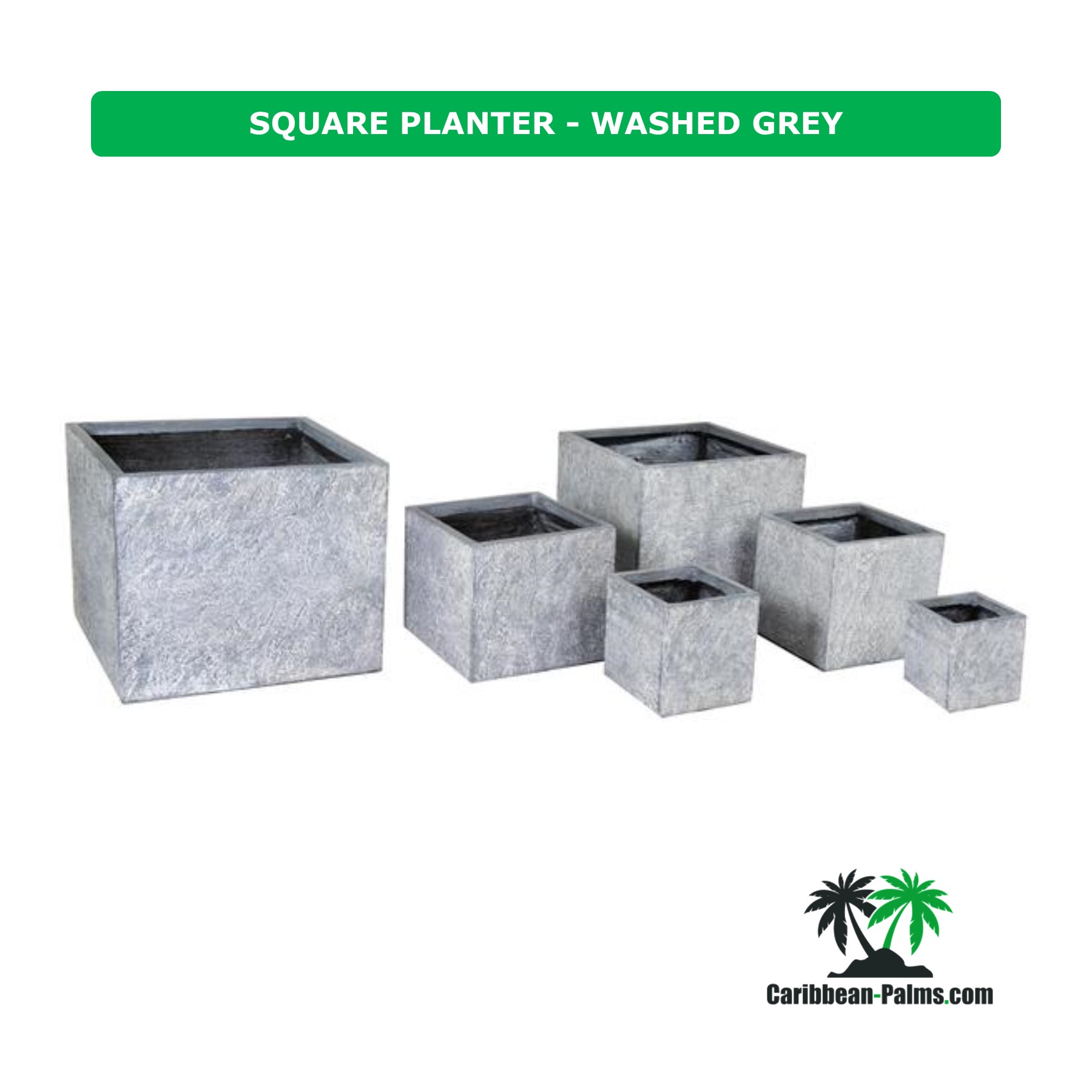 SQUARE PLANTER WASHED GREY